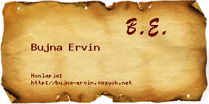 Bujna Ervin névjegykártya