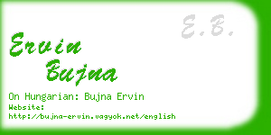 ervin bujna business card